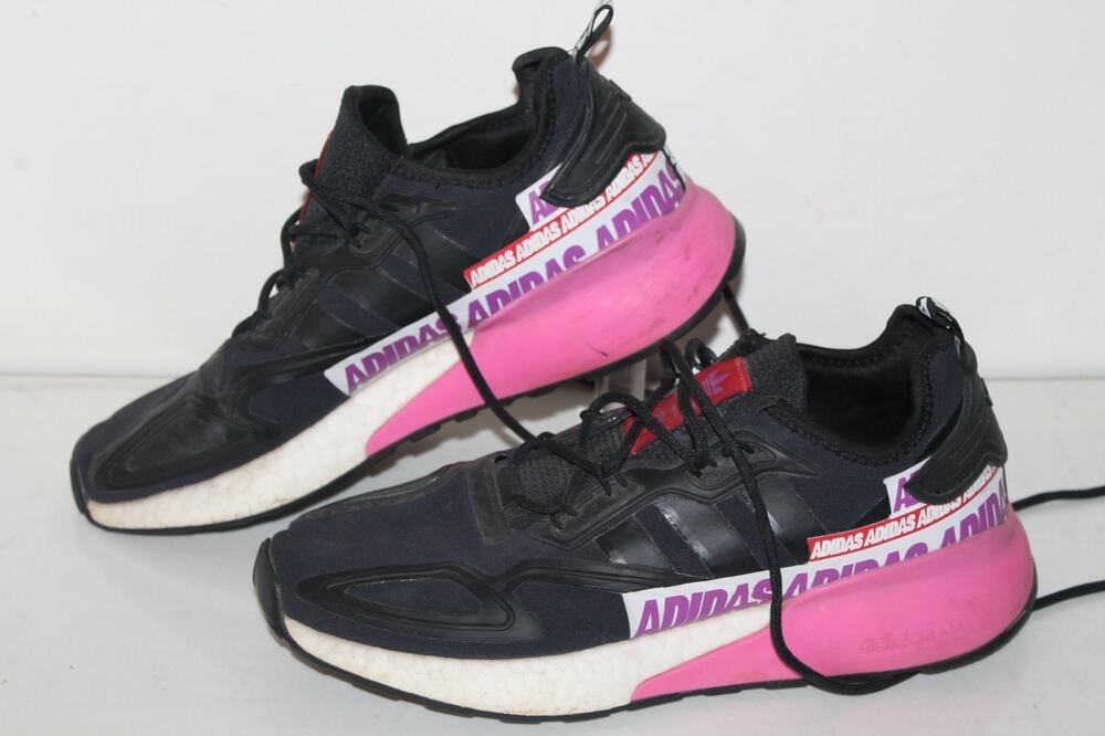 Adidas ZX 2K Boost Running Shoes, #FX7050, Black/Pink/Purple, Women's Size 9.5